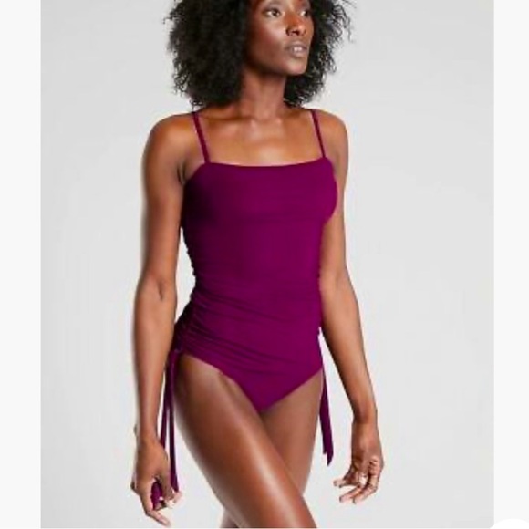 Athleta Other - Athleta Shirred One Piece Swimsuit Small Velvet Plum Medium